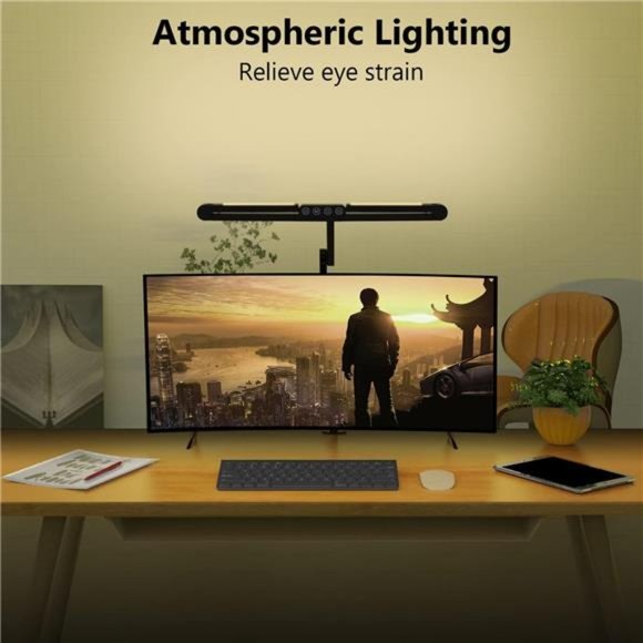 Led Desk Lamp with Clamp, Architect Desk Lamp Home Office w/ Atmosphere Lighting - Picture 2 of 6